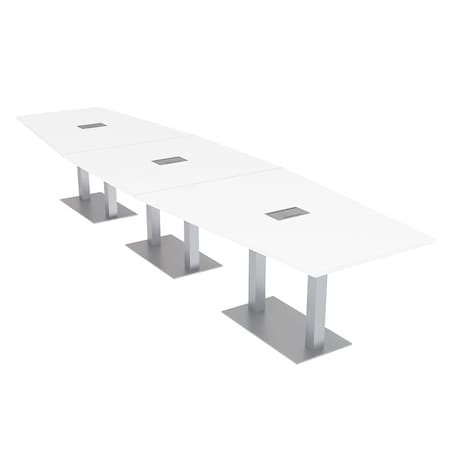 Skutchi Designs 45 in W, 165.75 in L, 29 in H, Engineered Wood Top, White HAR-HEX.IR-46x168-DOU-ELEC-XD09